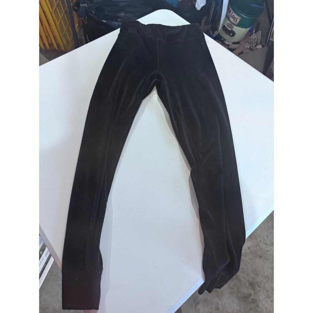 Wander by Hottotties Black Velvet Fleece Lined Leggings Women Medium 3V03